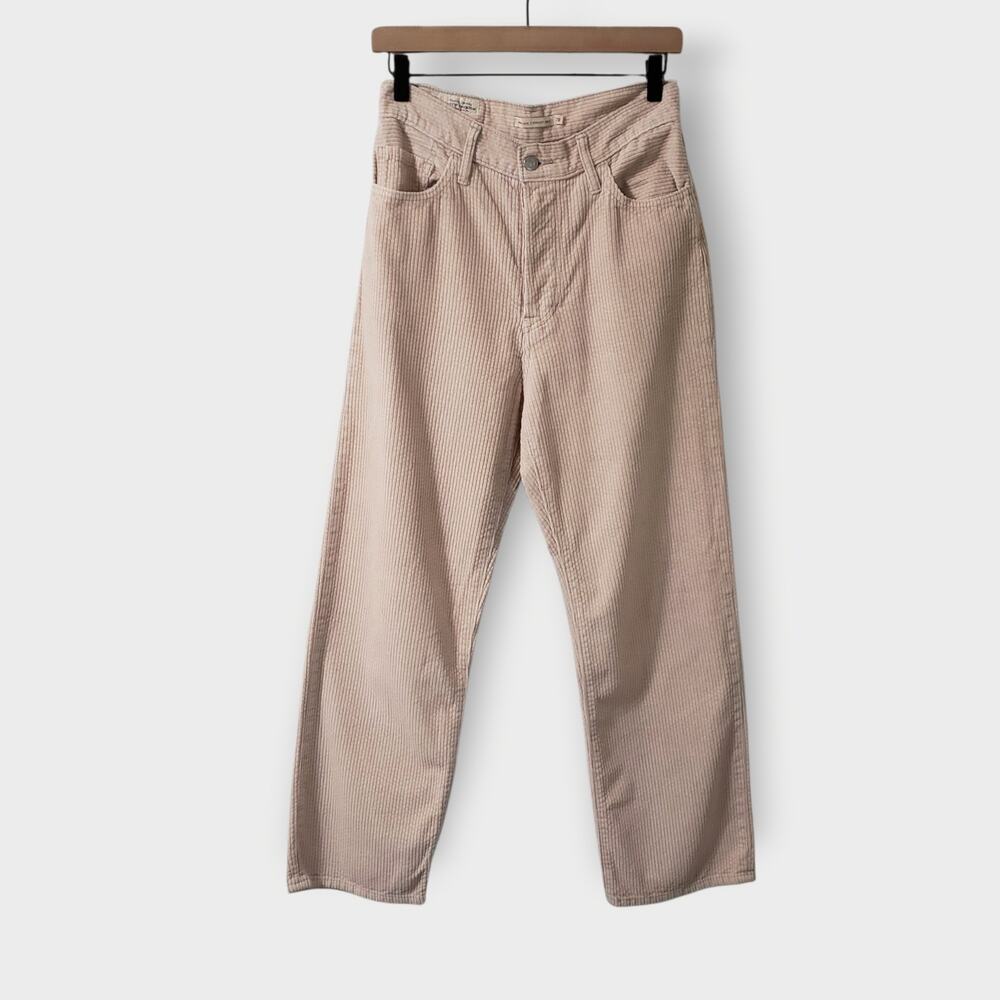 Levi's Ribcage Straight Ankle‎ Corduroy Jeans Womens Sz 28x27 Beige Fall Neutral